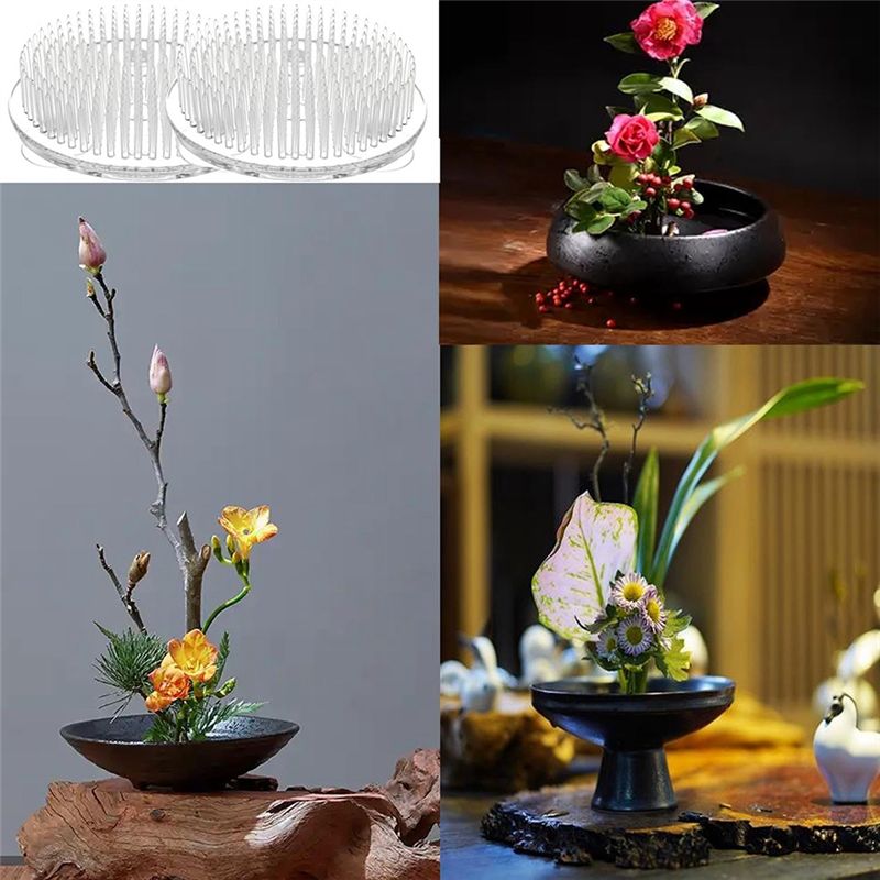 Set Of 12 Clear Plastic Pin Fr - Flower Frog Pin 评论和价格